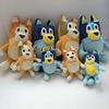 1-4Pcs Hot Blueyed Dog Bingo Family 15-28Cm Plush Toy Cartoon Dog Soft Stuffed Animals Dolls Birthday Gifts Family Blue
