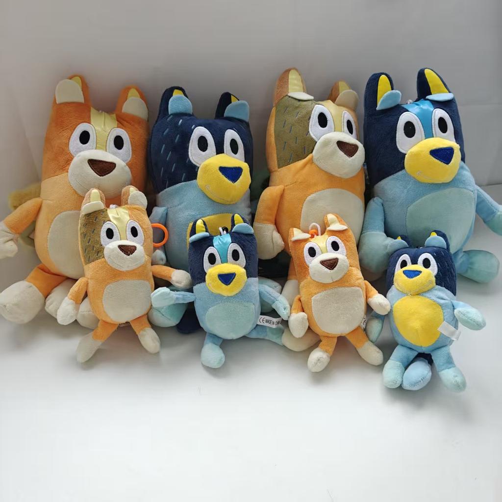 1-4Pcs Hot Blueyed Dog Bingo Family 15-28Cm Plush Toy Cartoon Dog Soft Stuffed Animals Dolls Birthday Gifts Family Blue