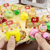 Cartoon Fruit Squeeze Toy with Bell Ball Chain Stress Relief Slow Rising Fruit Sensory Fidget Toy Keychain Pendant Party Favors
