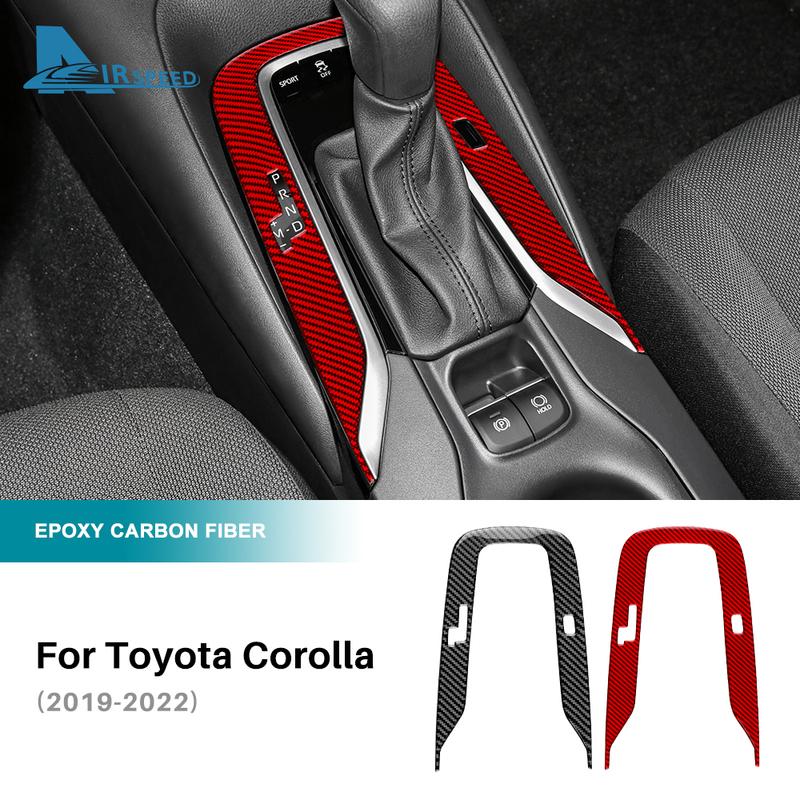 Real Soft Carbon Fiber Car Center Console Gear Shift Panel Sticker For Toyota Corolla     RHD LHD Accessories