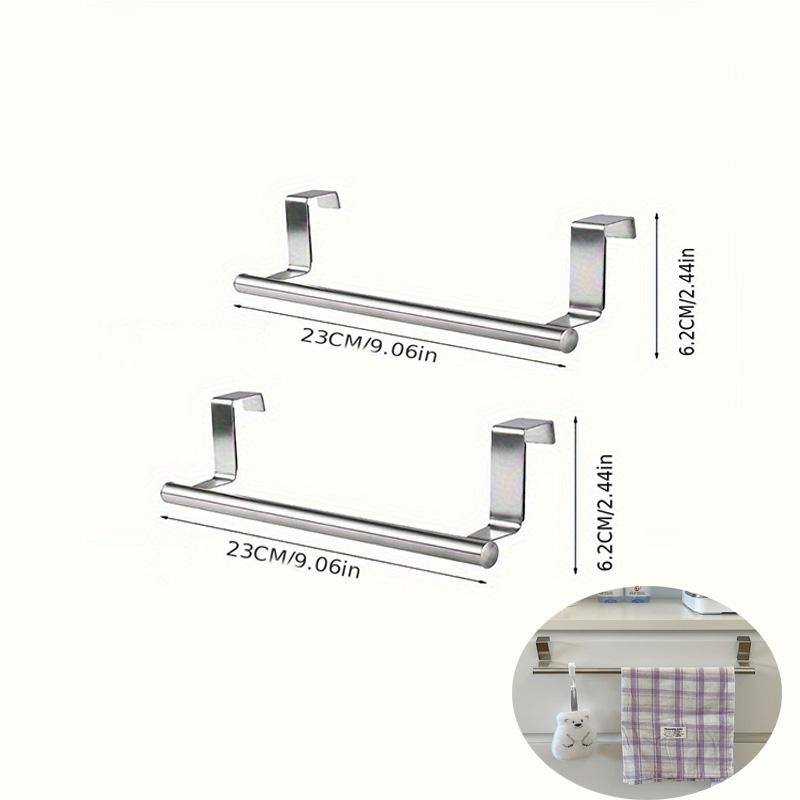 Towel Rack Over Door Cabinet Shelf Rack Stainless Steel Bar Bathroom Kitchen Hanging Holder Home Storage Kitchen Tools
