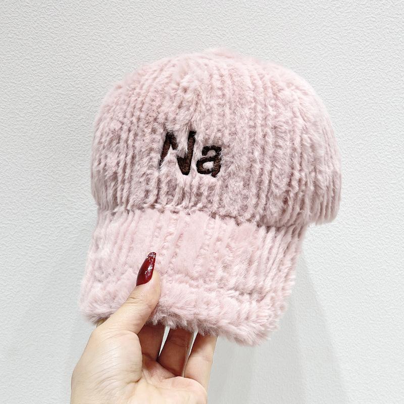 Winter Women's Plush Hat Baseball Hat Thickened Couple's Duck Tongue Hat Fury and Warm