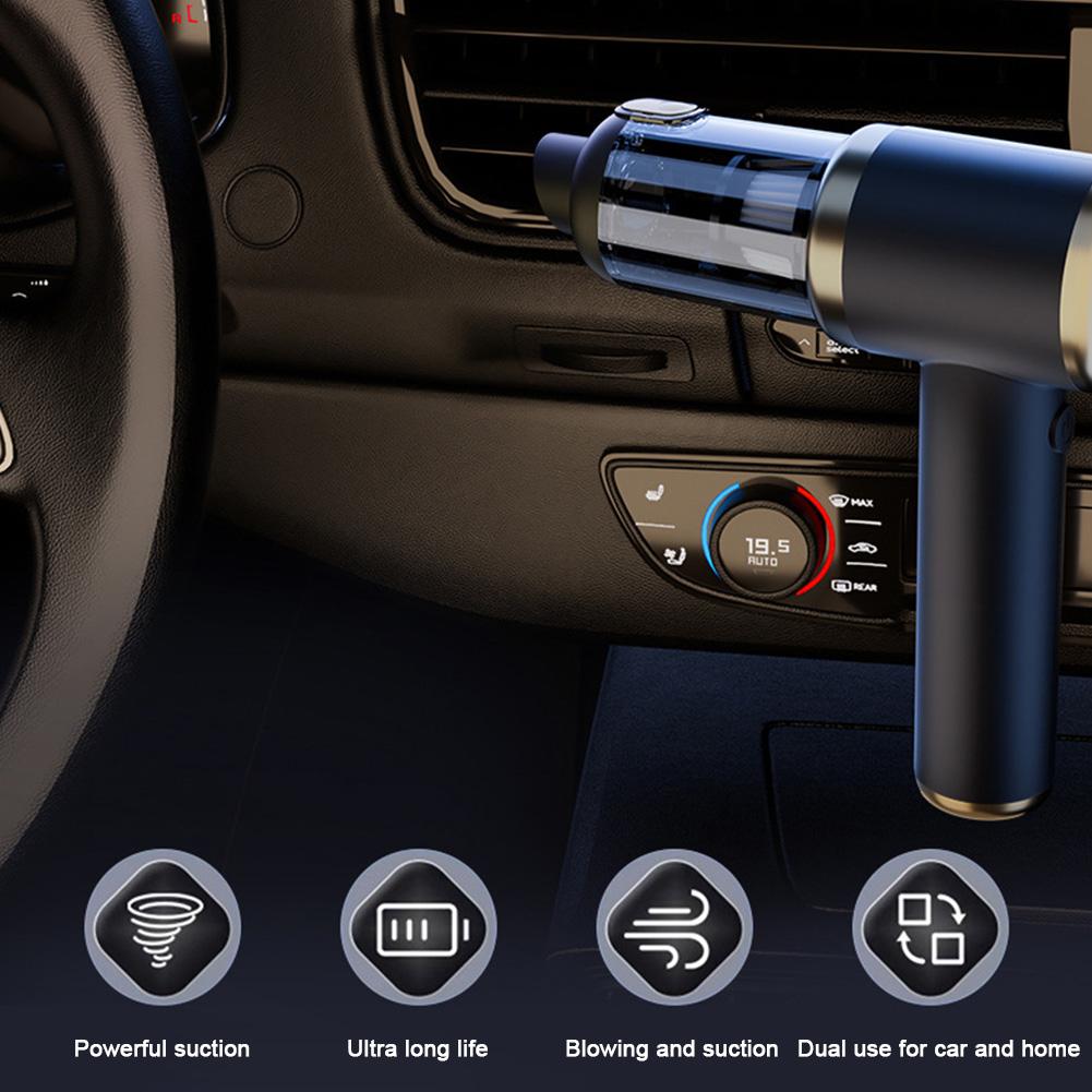 Mini Powerful Cleaning Machine Rechargeable Portable Car Vacuum Cleaner Strong Suction Handheld Air Duster for Home Pet & Office