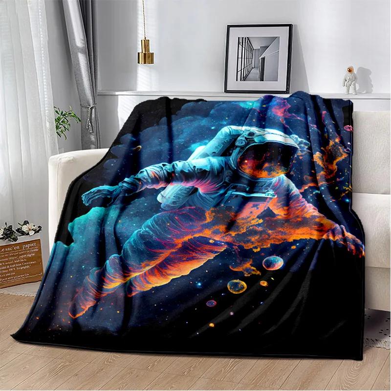 Astronaut Universe Spaceman 3D Outer Space Cartoon Blanket,Soft Throw Blanket for Home Bedroom Bed Sofa Office Cover Blanket Kid