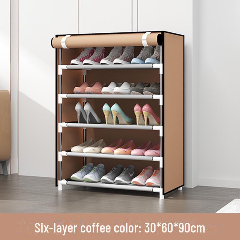 Simplified Multi-Layer Shoe Rack: Dustproof Cabinet for Home & Dormitory Storage