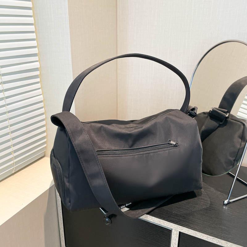 

Solid color simple leisure travel large capacity versatile men and women versatile bag storage bag portable shoulder messenger bag чёрный