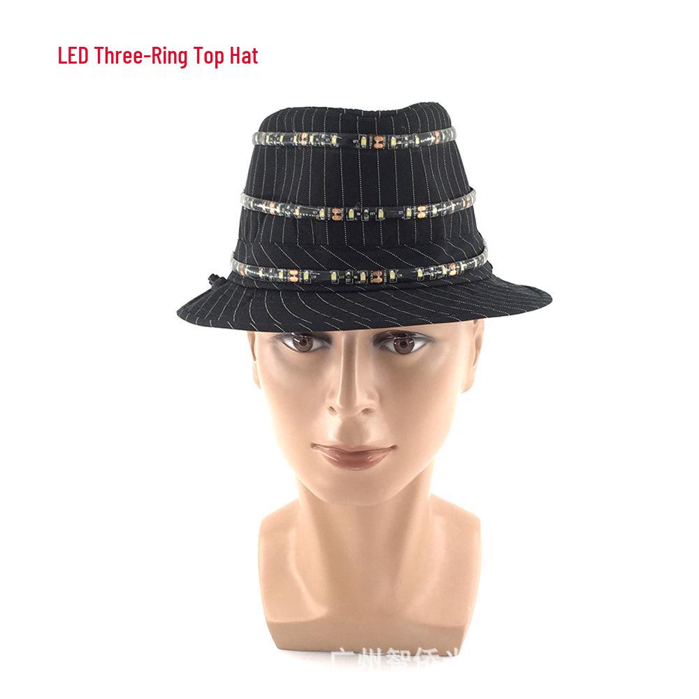 LED Glowing British Gentleman Top Hat - Stylish Trend for Prom Parties and Jazz Events