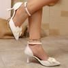 Women's Sandals High Heeled Sandals Women High Heels New Butterfly Knot Slim Heel Hollow Women's Single Shoes Woman