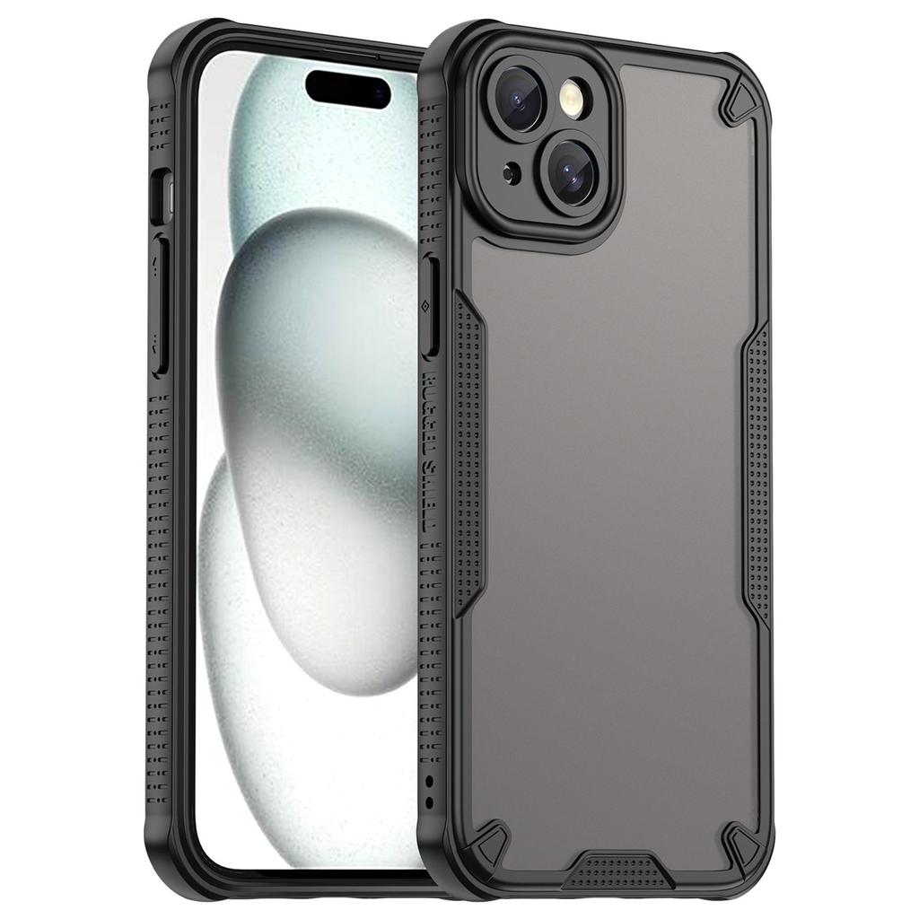 Armor Series For iPhone 15 Case PC+TPU Semi-Transparent Frosted Finish Protective Phone Cover