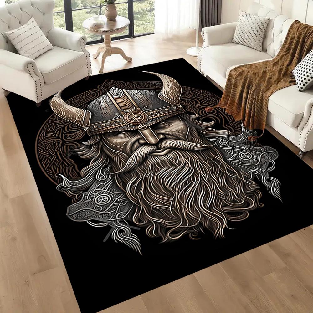 Viking Warrior Artwork Floor Mats for Living Room, Bedroom and Room Decoration Are Suitable for Gifts.