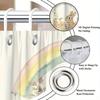 1Pc Woods Bunny & Rainbow Shower Curtain - Polyester, Washable, 12 Hooks, 70.8X70.8", Fashion Bathroom Decor