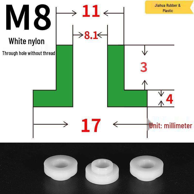 T-förmige Nylon-Dichtungsscheibe M3-M35 Gewinde Isolierabstandshalter