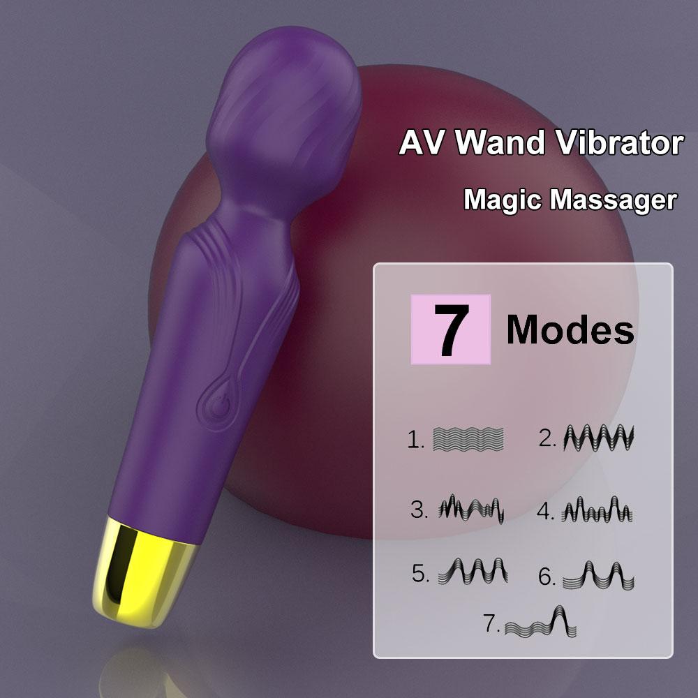 Powerful AV Magic Wand Vibrator for Women Rechargeable 7 Speeds G-Spot Massager & Clitoral Stimulator Silicone Adult Sex Toys for Couple