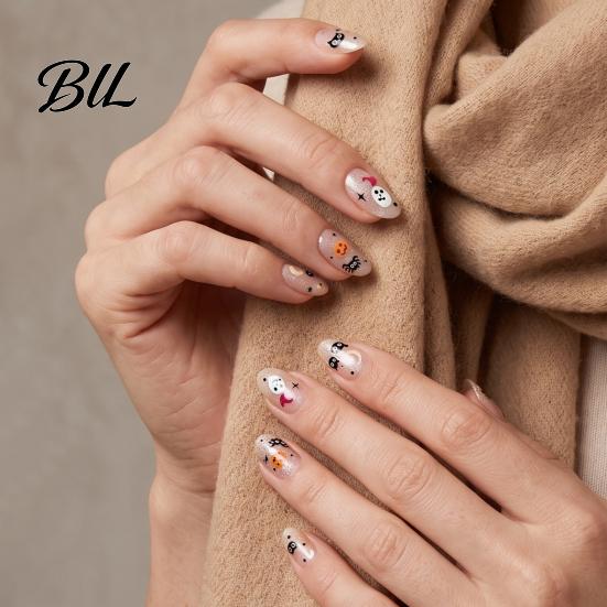 Nail Art Stickers Halloween Stickers, Ghost Flower Skull Spider Web Self-Adhesive Decorative Supplies Manicure Decals, DIY for Women Girls Decorations
