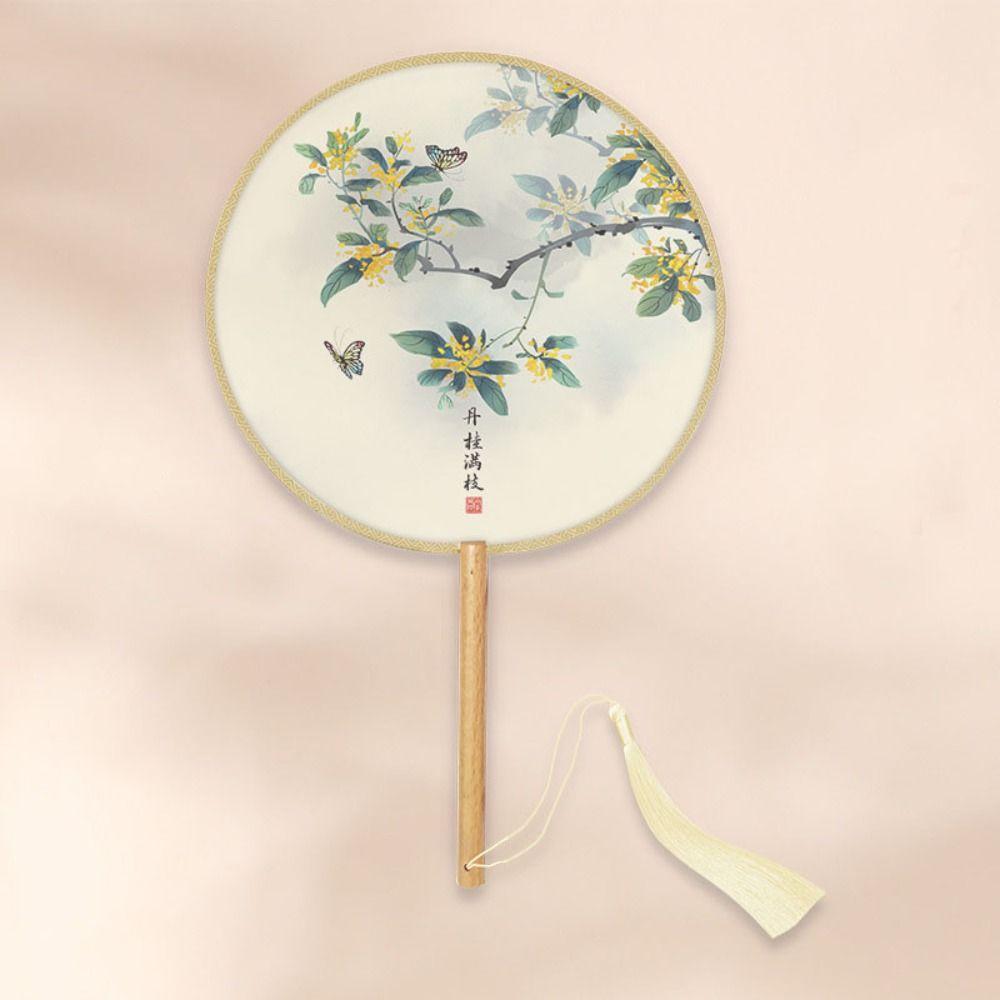 with Pendant Embroidery Fan Chinese Style Silk Fan Classical Chinese Style Fan Photography Prop