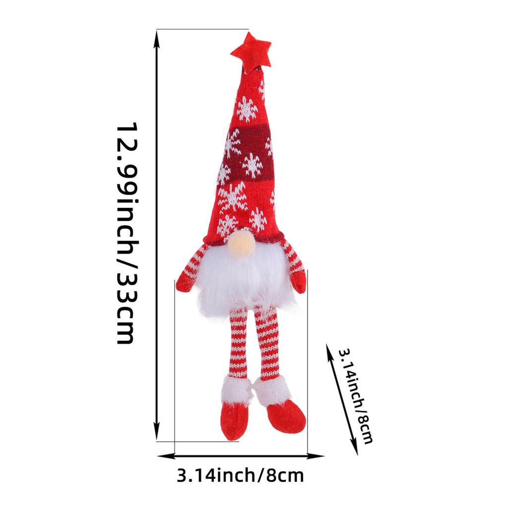 Christmas Gnome Ornaments with LED Light, Hand-Knitted Plush Doll for Tree & Home Decor, Cute Gift for Kids