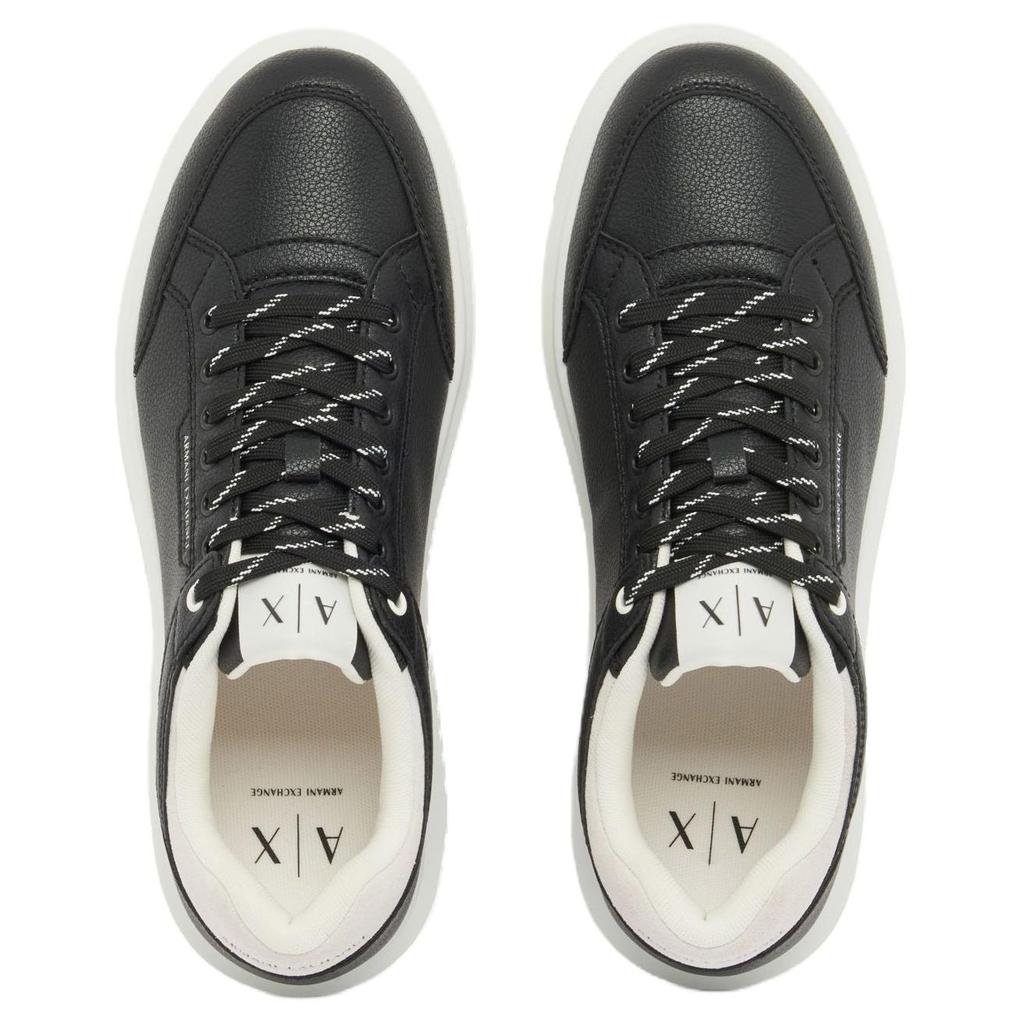 Armani Exchange Suede Round Toe Lace-Up Low-Top Sneakers 3.3cm Men sneakers Black XM001722AF17540MC138