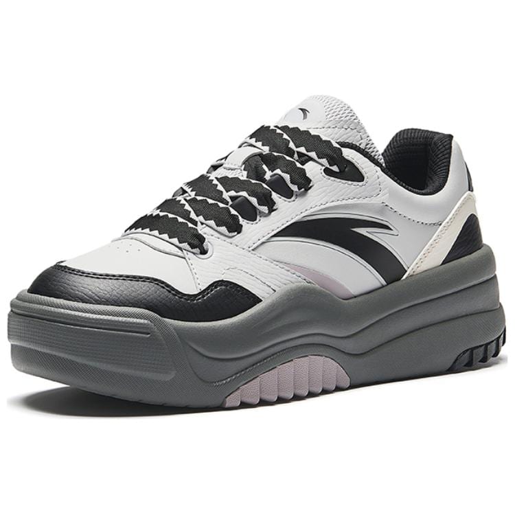 Anta Wave Shoe 2 Breathable Height Increasing Low top Skateboard Shoes Women's Gray Black 922438016-6