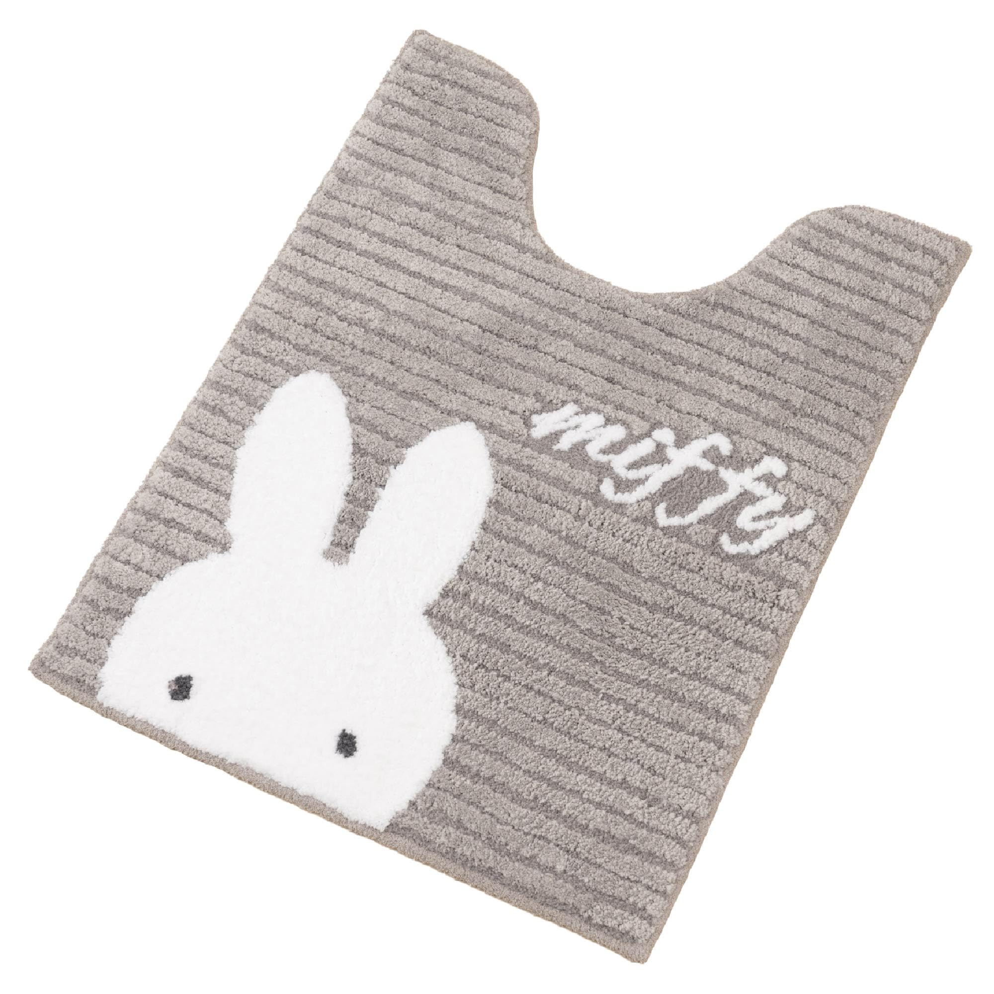 

Senko Miffy Toilet Supplies, Prima Miffy Toilet Mat, Long, Approx. 80 x 60 cm, Gray, Character Animal Design, 72657