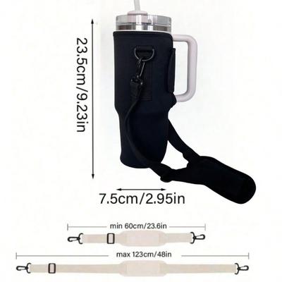 1PC Water Bottle Carrier Bag for Large Capacity Tumbler Cup with Handle Water Bottle Cup Sleeve with Adjustable Shoulder Strap