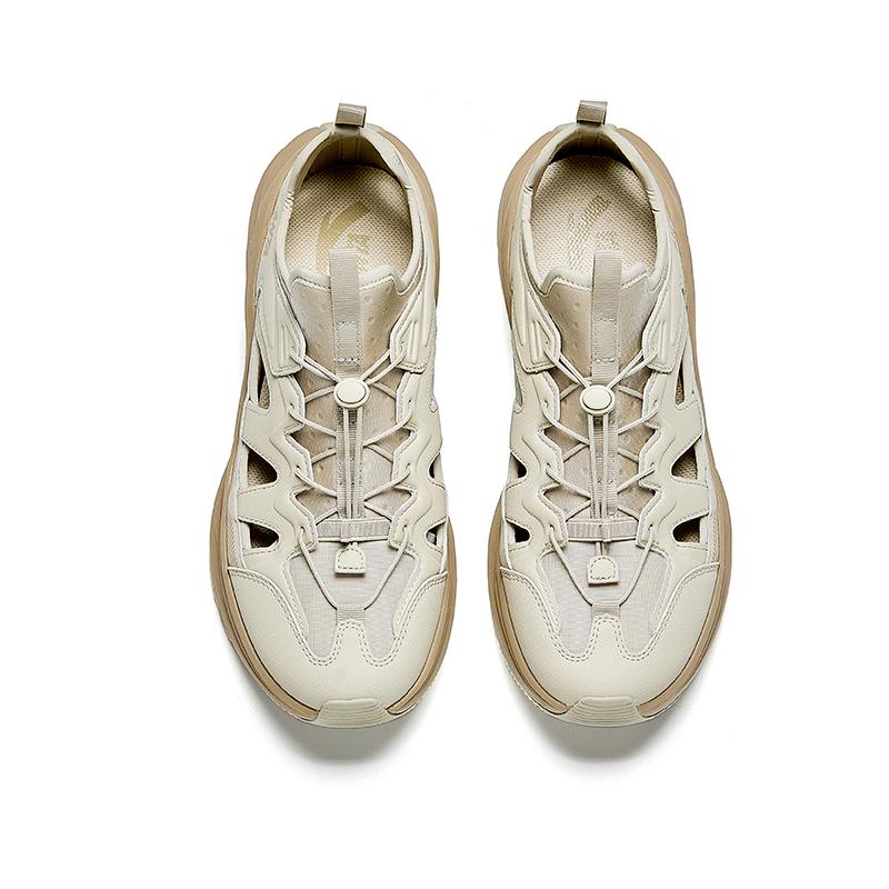 Anta Exploration Comfortable Versatile Non-Slip Breathable Wear-Resistant Creek Shoes Men Shoes Beige 912528504-4
