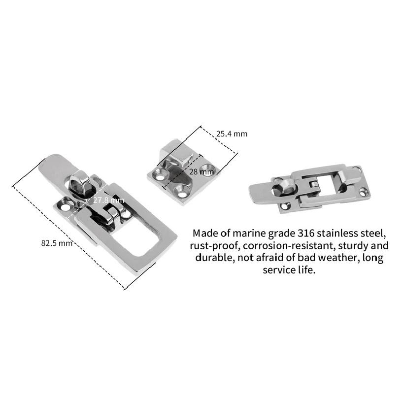 Marine Door Lock Latch 316 Stainless Steel Anti-Rattle Fastener Clamp Boat Accessories Marine Hardware