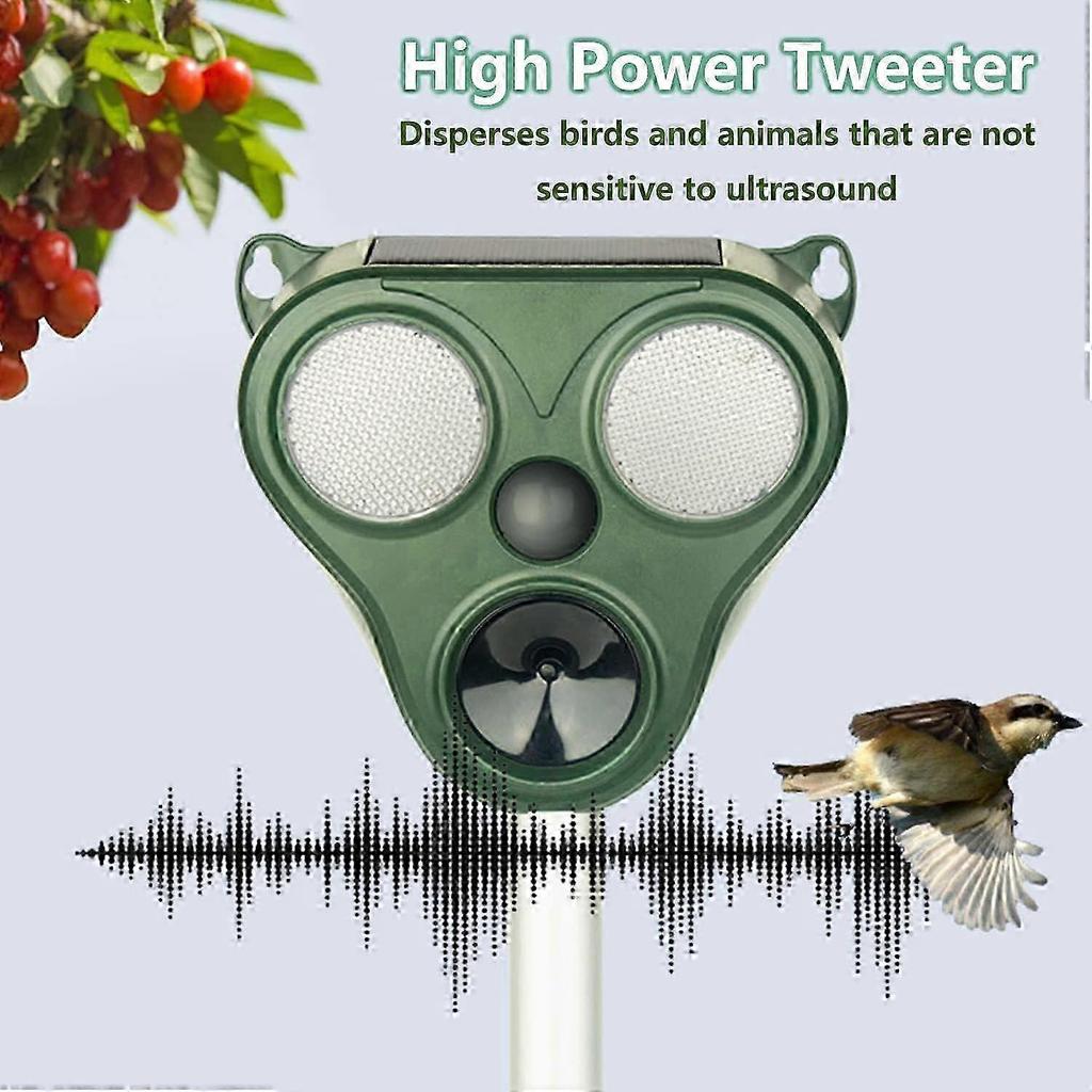Ultraschall-Katzenabwehr, Outdoor Ultraschall-Katzenabwehr, Hundeabwehr, Solarladung, USB-Ladung Verhindert Hunde und Katzen, Vögel, für Gärten, Feld
