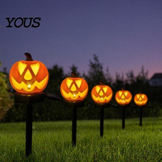 Outdoor Solar Pathway Lights Halloween Pumpkin Light, Ghost Yard Stake Lamp Lamp, Waterproof Decor Light for Garden Patio Lawn Themed