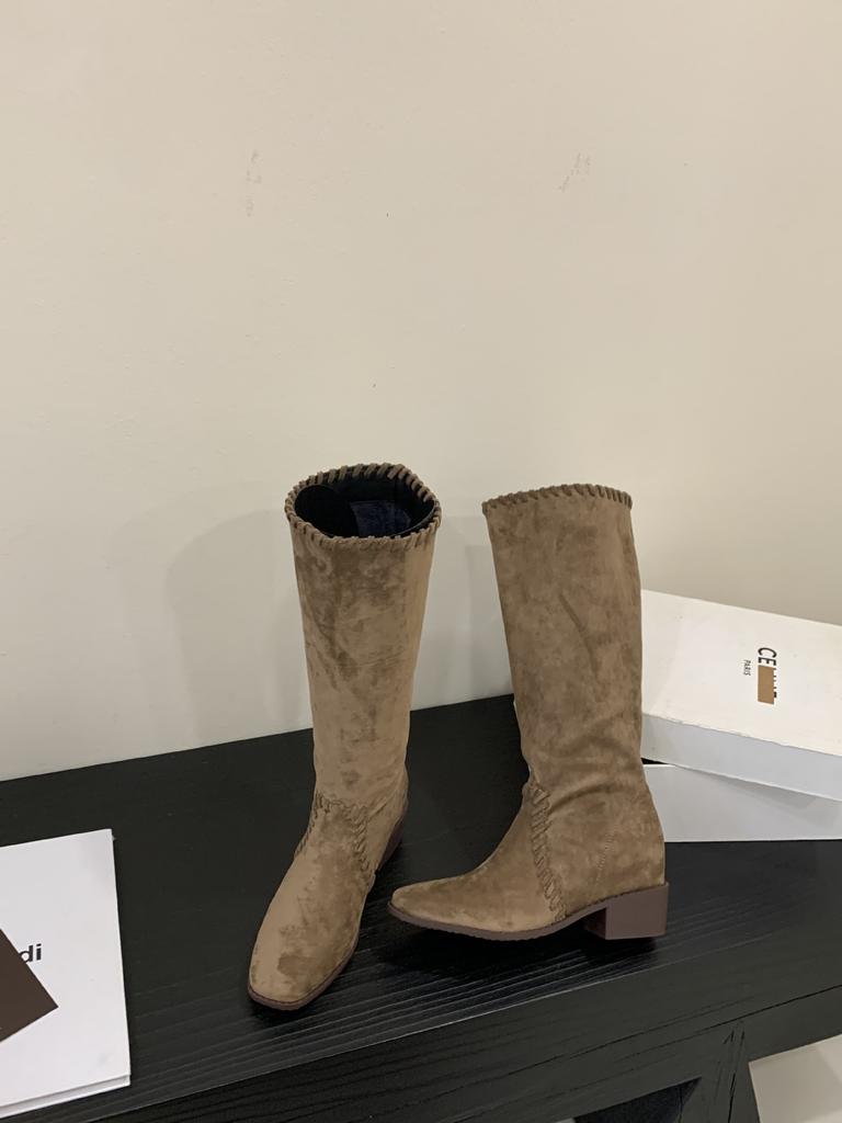 2025 Autumn New Korean Version of Retro Small Martin Boots, Thin Thick Heel Versatile High Boots for Women