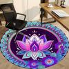 1pc Lotus MandalaChair Carpet for Office, Indoor Non-Slip Washable Polyester Fiber Carpet, Mat For Office, Machine Washable