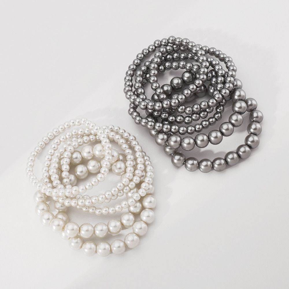 Elastic Elastic Bracelet Baroque Wide Bangle Minority Pearls Bracelet  Ladies