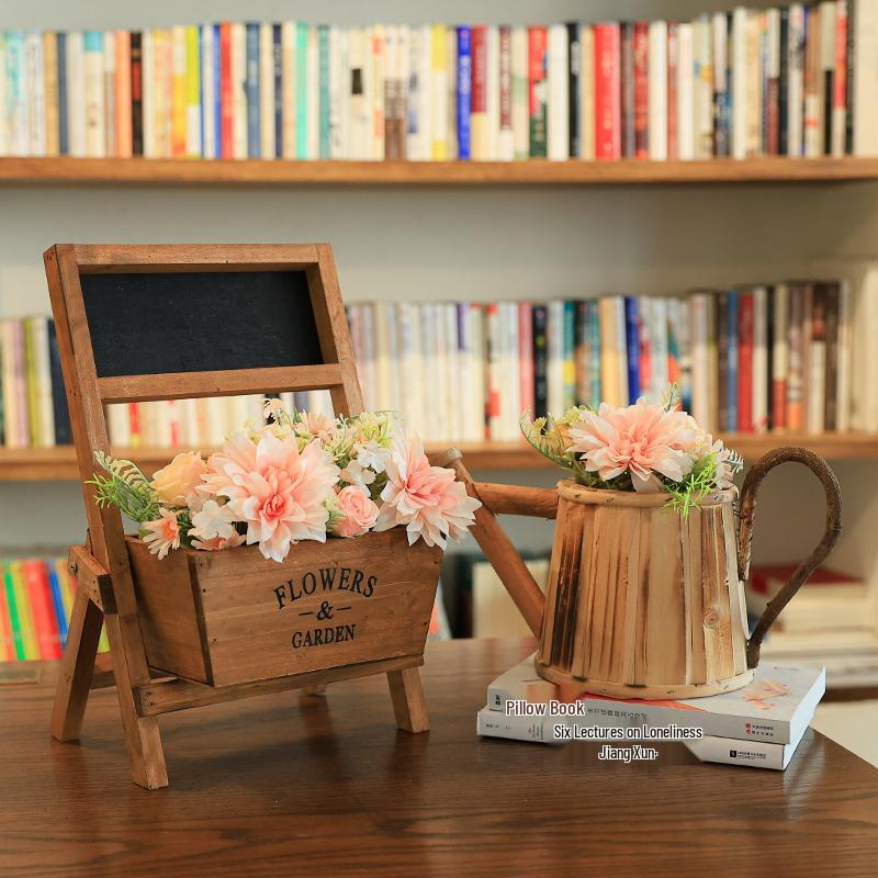 Small Chalkboard Ornament: Solid Wood Decor for Coffee Shops, Homestays, Milk Tea Shops, Bars, and Home.