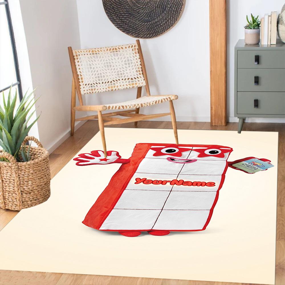 Numberblocks Customized Name Carpet Suitable for Study room Entryway Dormitory Bedrooms Antislip Carpet Anime Office Decor Best for Christmas