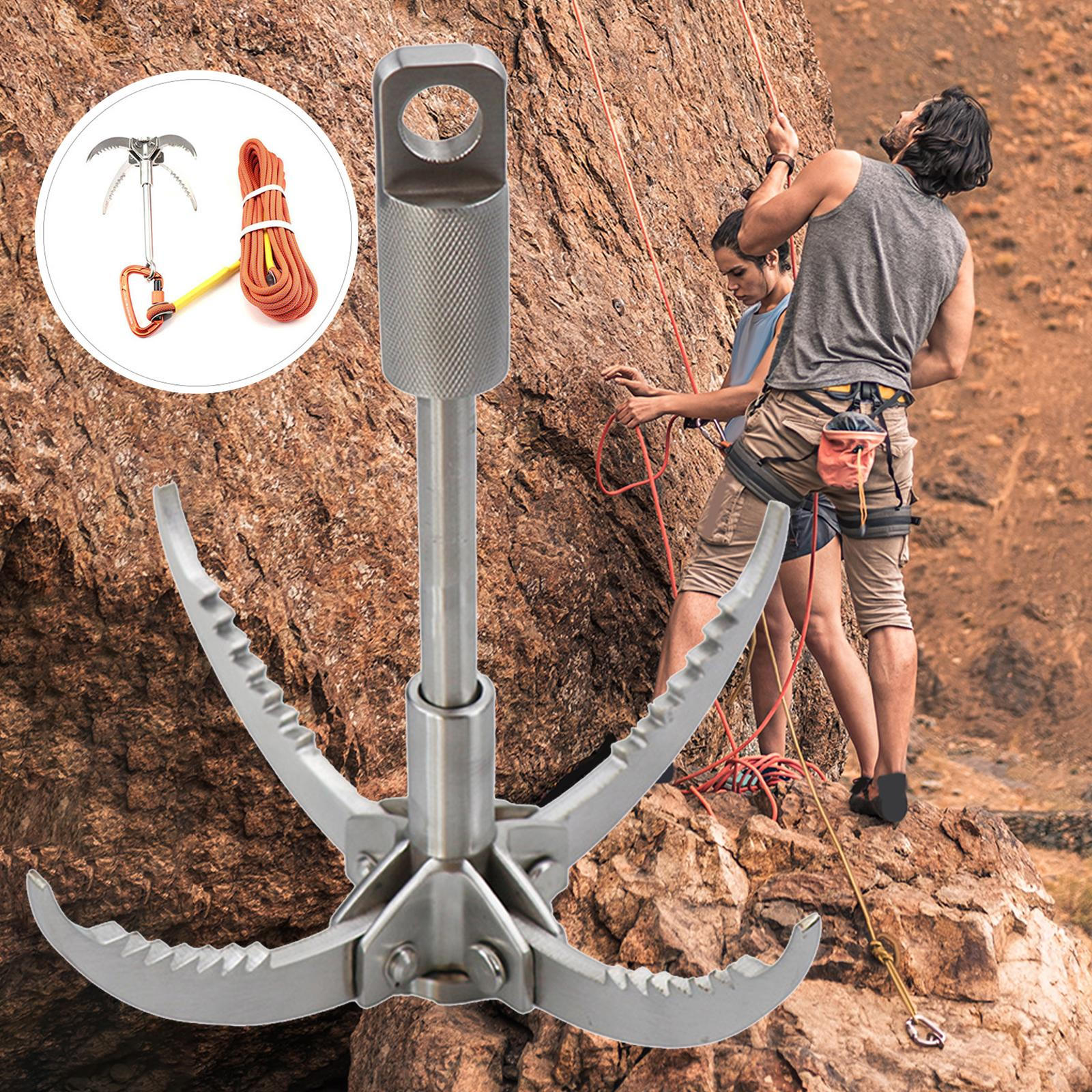

4 Claw Grappling Hook, al Foldable Outdoor Tool for Mountain Climbing Activity L