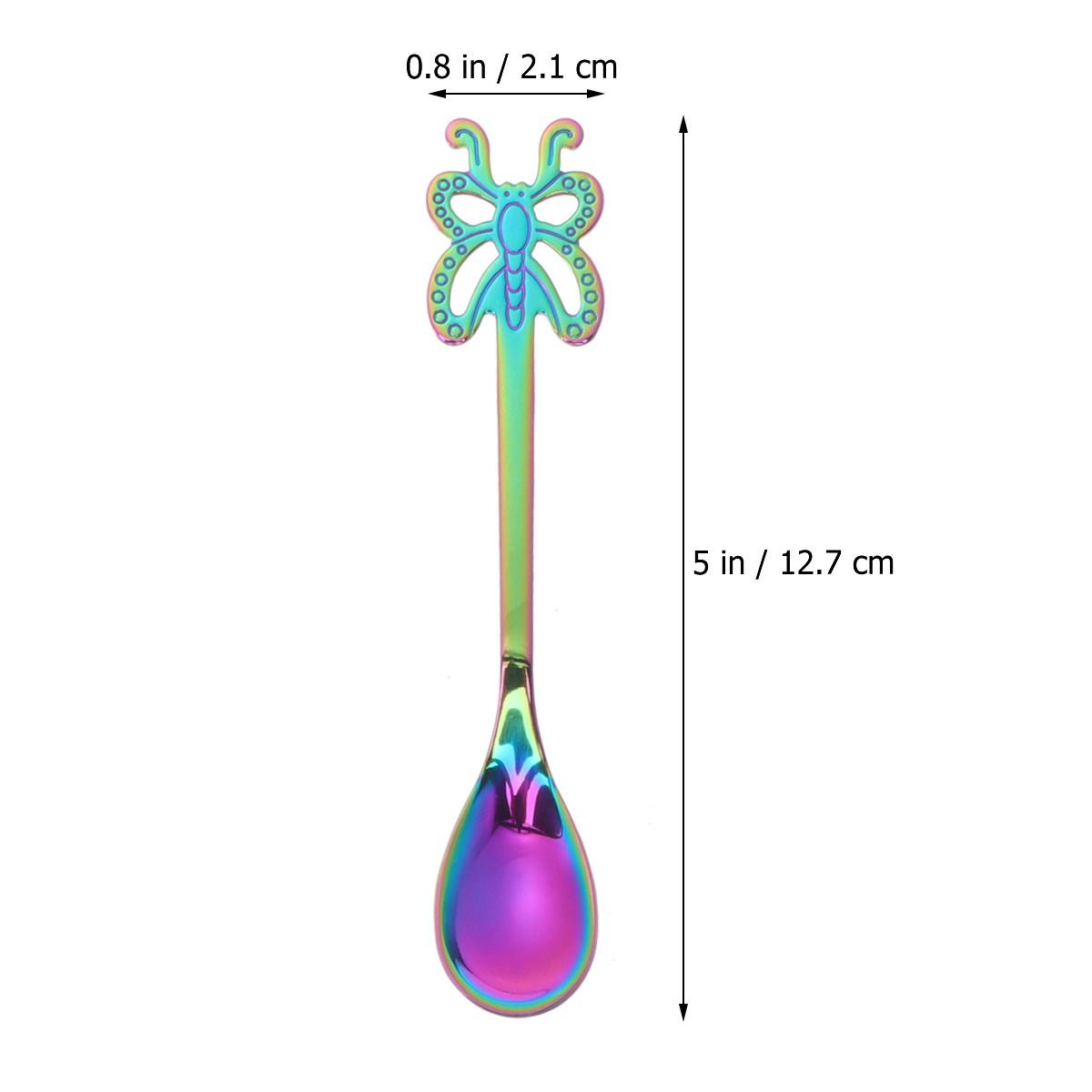 1Pcs Butterfly Spoon Stainless Steel Fruit Fork Spoon Heavy Duty Corrosion Resistant Smooth Polished Finish for Salad Dessert
