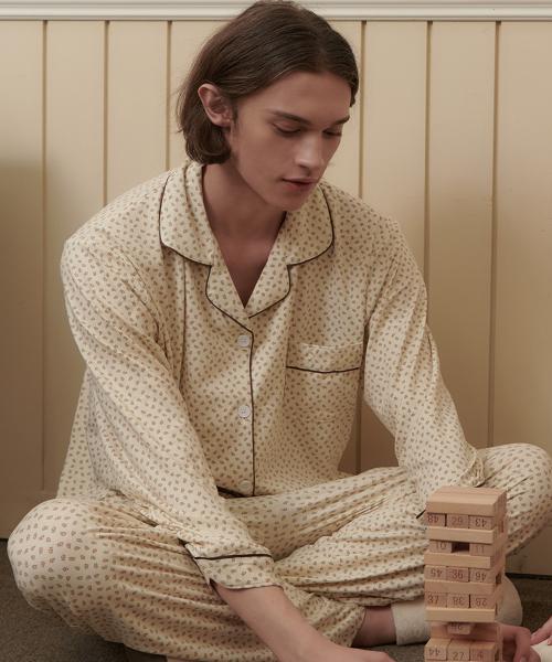 [OFF HOUR] Cinnamon Muse Peach Fluff Long Sleeve Pajama Set [Shipped from Korea] 100% Authentic