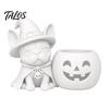 Cute Dog Halloween Gift French Bulldog Witch Statue, 3D Printed Pumpkin Candle Holder, Festive Home Decorations Figurine Tabletop Decor for