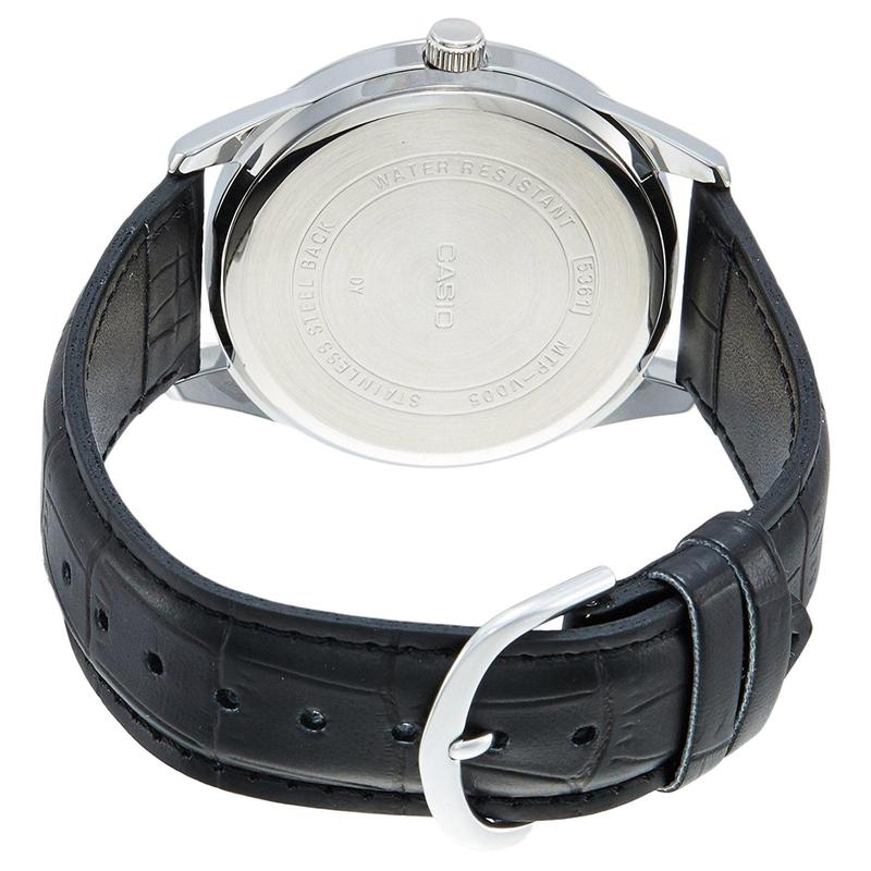 Casio STANDARD series quartz movement leather strap Japanese and Korean watch men's watch white dial MTP-V005L-7A