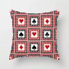Luxury Home Decoration Pillowcase Props Hearts Square Black Heart Poker Pattern Office Sofa Car Cushion Cover