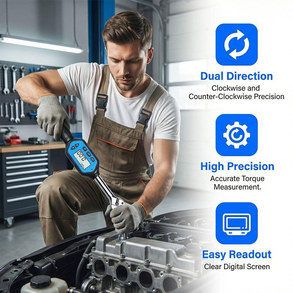 Replaceable Head Digital Torque Wrench Preset Adjustable Adjustable Torque Wrench  Car Maintenance