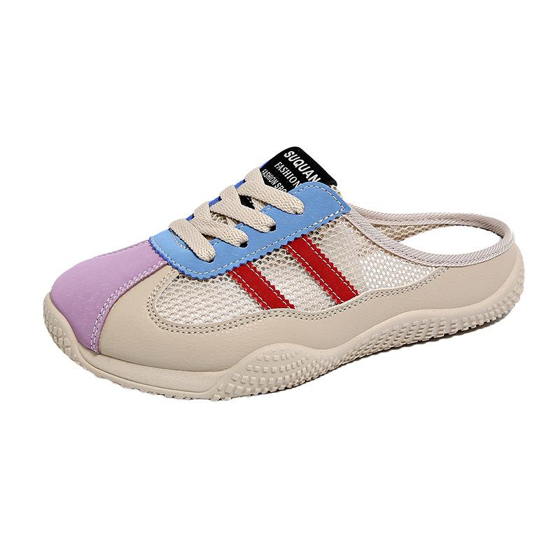 

Маленькие белые туфли детские летние новые на толстой подошве повседневные женские туфли сетчатые дышащие полушлепанцы кеды прилив 40