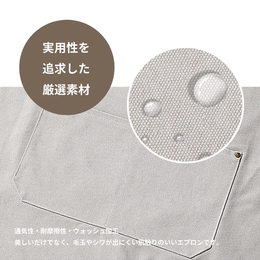 Deoway Large Work Apron with Tool Pockets for Outdoor and Thick One Size Fits Most Camping, BBQs, Cafes, Cotton, (Black)