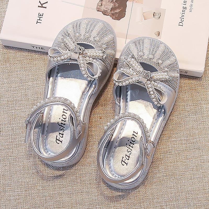 Girls Sandals Summer New Children's Princess Sandals Soft Sole Bag Head Baby Girl Shoes Summer Crystal Shoes