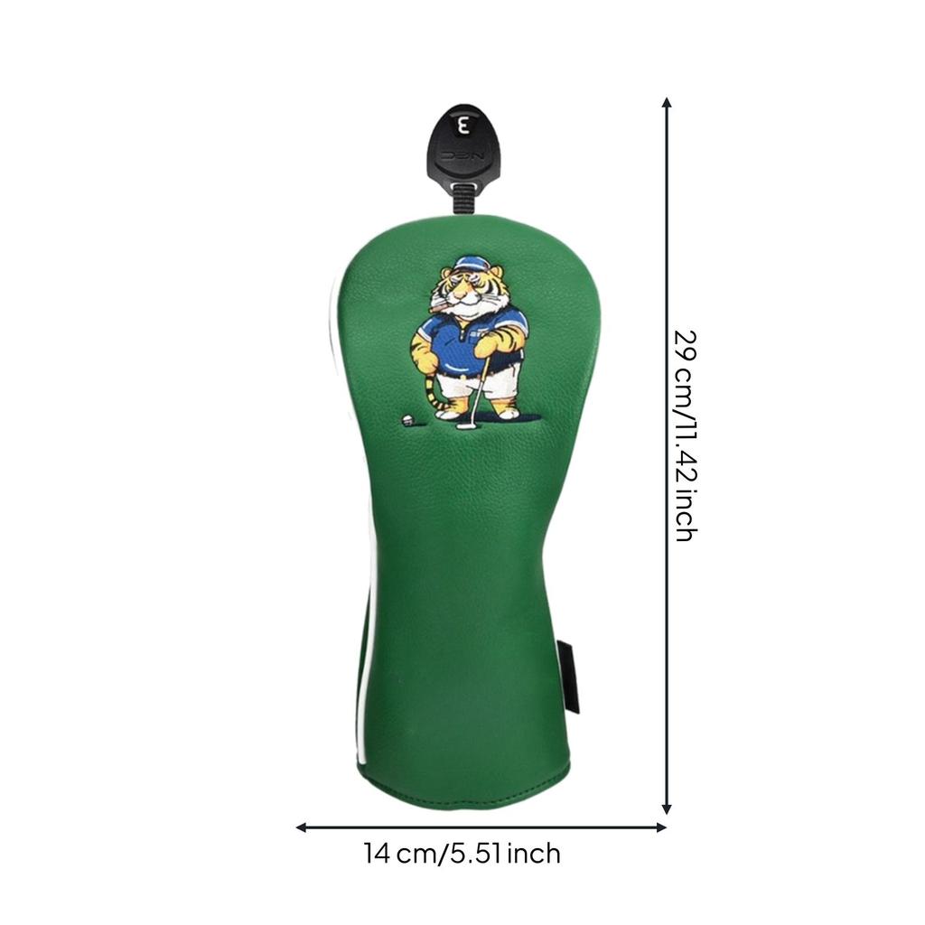 Golf Head Cover with Tiger Graphic Fashiongolf Club Textured for Golfers, Driving Range