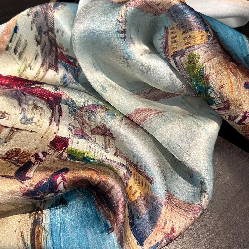 100% Silk Square Scarf Women Neck Bandana Mulberry Scarves Female Neckerchief Wrist Headkerchief Shawl Wrap Hijab