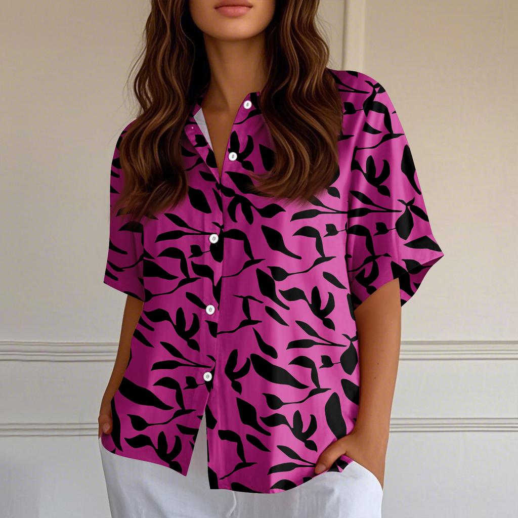 Chemises Boutonnées pour Femmes Chemises Boutonnées en Lin Chemises à Manches Courtes pour Femmes Hauts à Manches Courtes pour Femmes