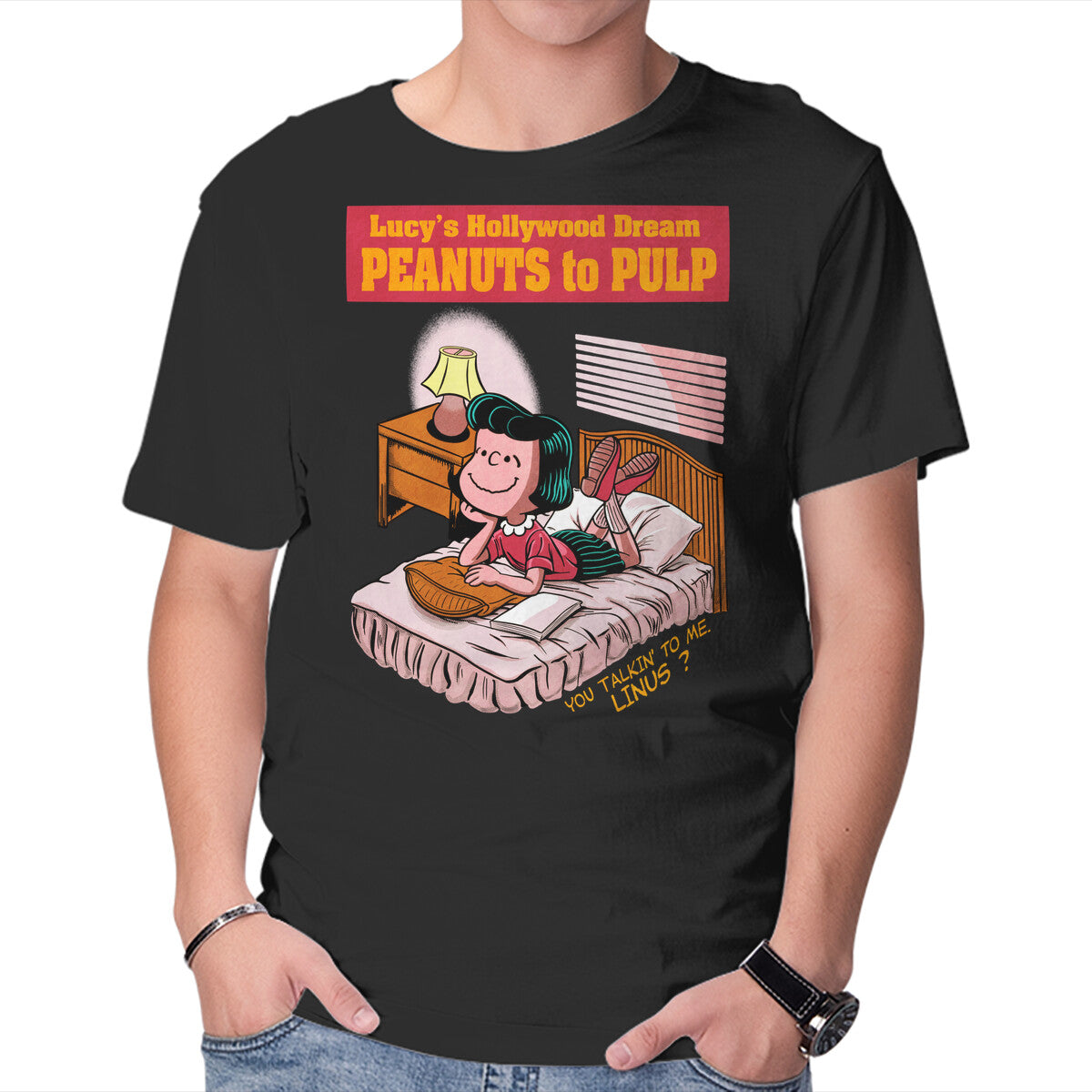 Unisex Crew Neck T-Shirt Lucy s Dream Graphic Short Sleeve Casual Tee L