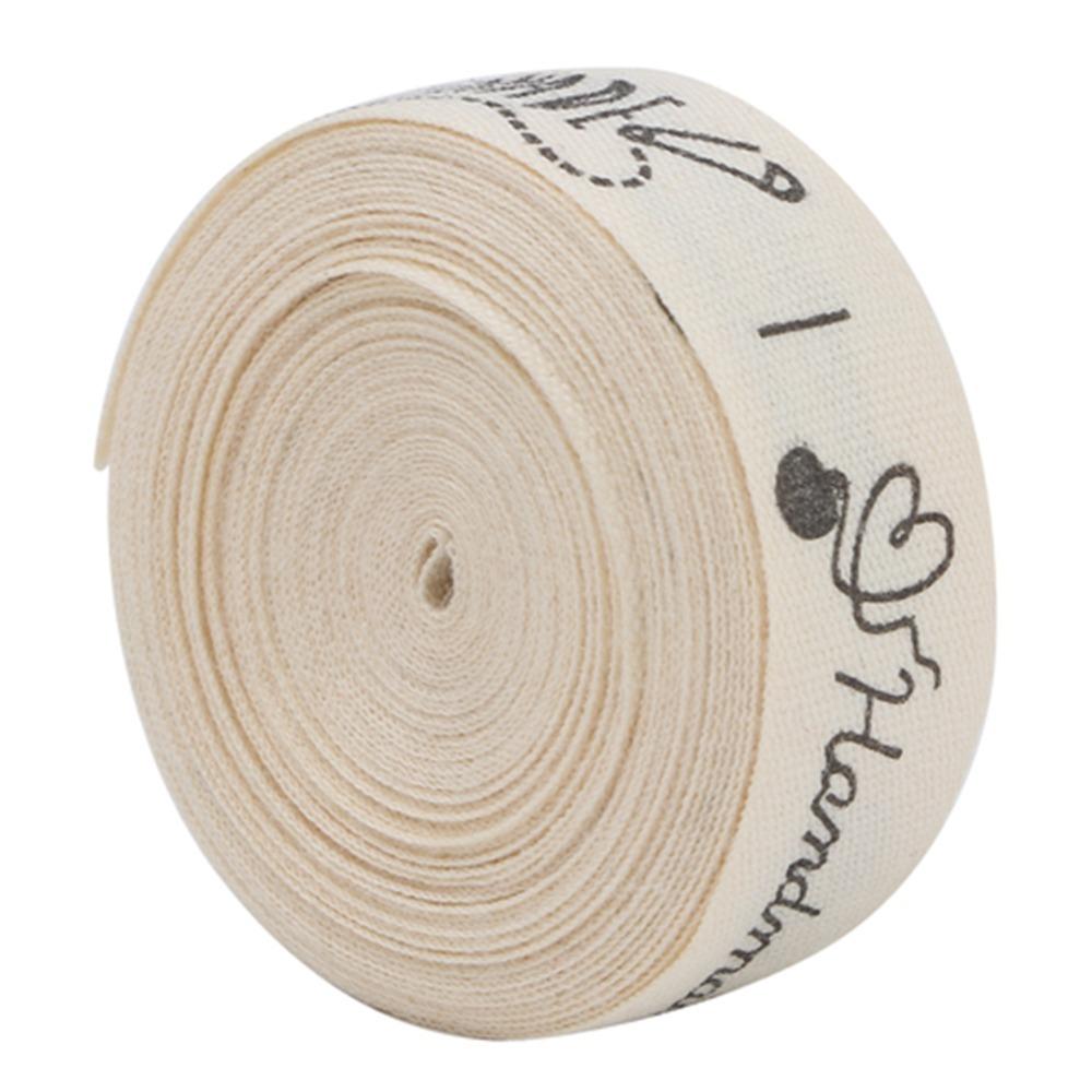 1pcs 5 Yards Length Cotton Ribbon Tape Fonts Printed Fabric Craft Ribbon Packaging 1