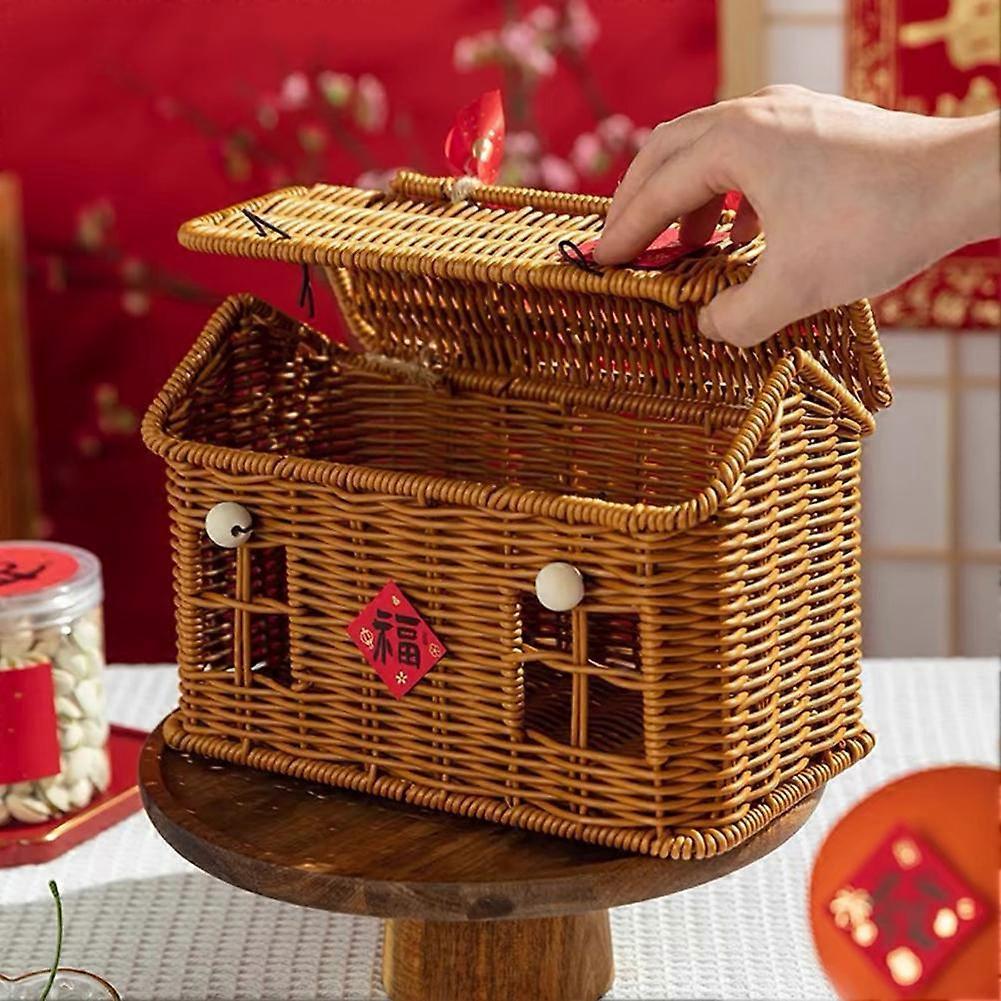 Geflochtener Picknickkorb, Handgefertigte Obstbrot Snacktasche, Tragbare Trage tasche