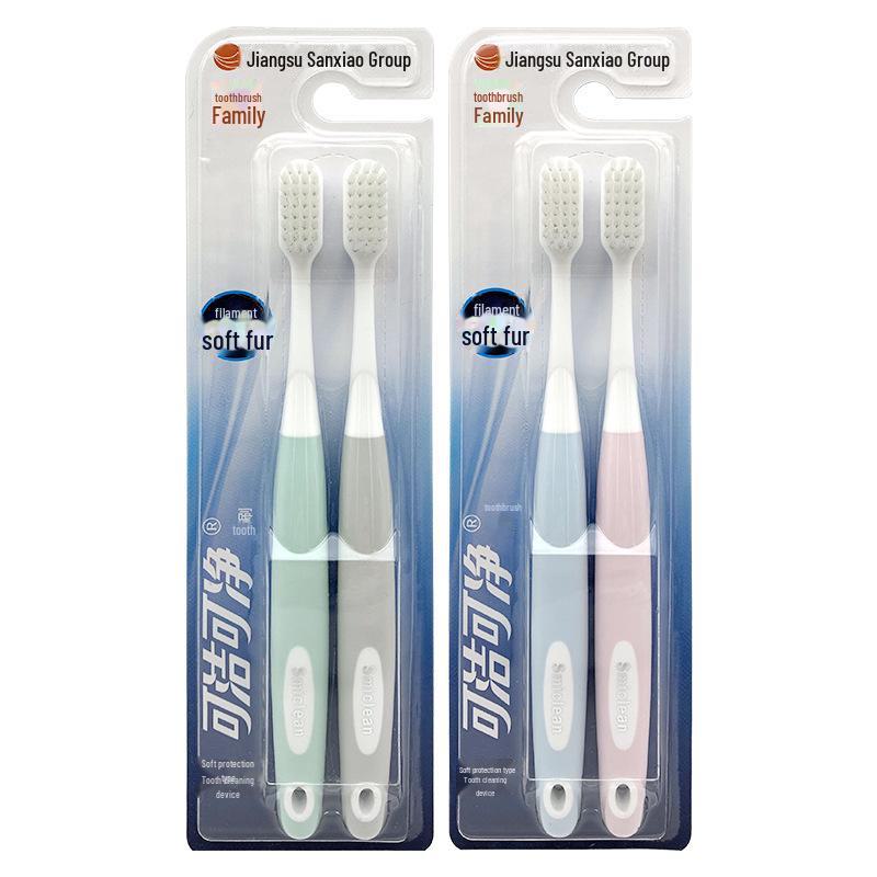Sanxiao Cleanable Soft Toothbrush, K302A Double Pack for Couples